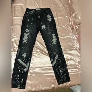 Zara black splattered jeans